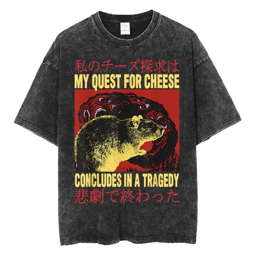 Men’s Oversized T-Shirt Retro Washed Funny Graphic Print