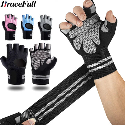 Gym Workout Gloves Half Finger Weightlifting Wrist Support