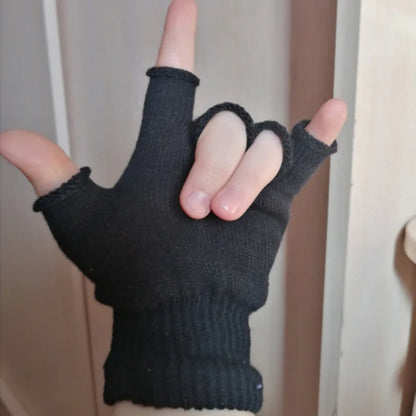 Fingerless Gloves Short Knit Wrist Warm Winter Gloves