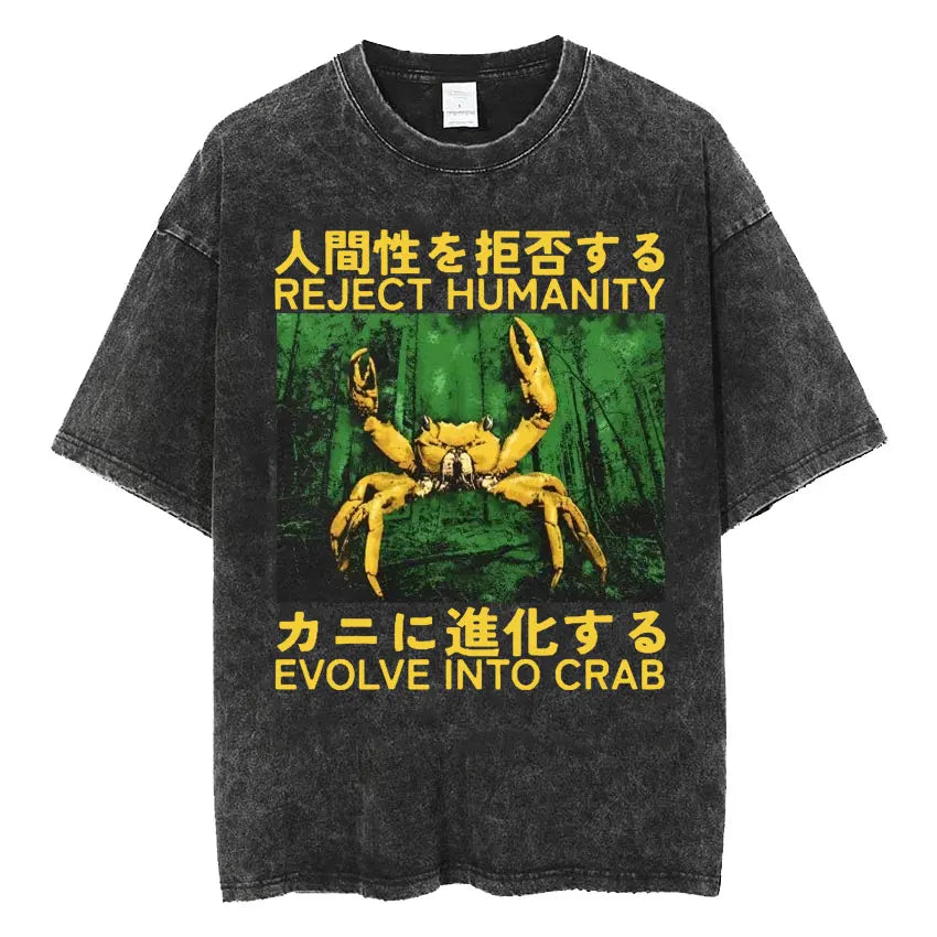 Men’s Oversized T-Shirt Retro Washed Funny Graphic Print