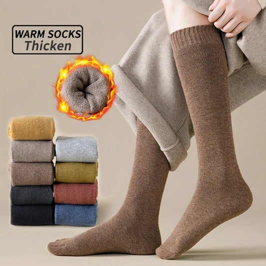 Women's Knee High Socks Thick Warm Thermal Winter Socks 2-Pair