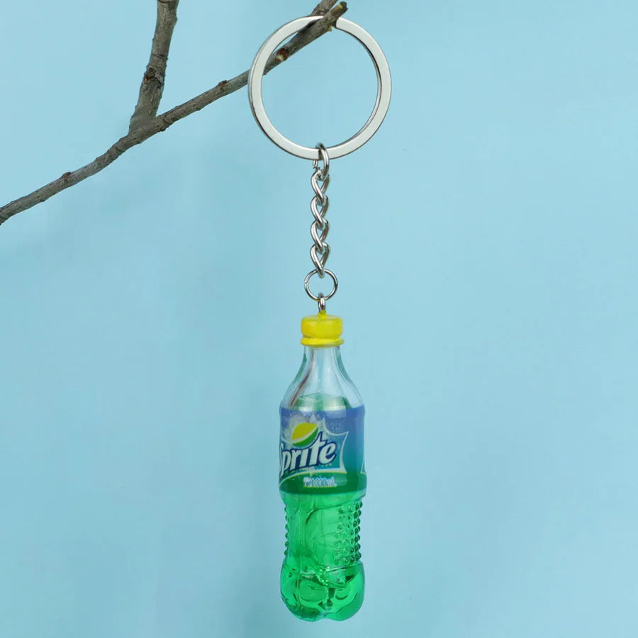 Mini Bottle Keychain Pendant Unisex Novelty Metal Keyring Accessory
