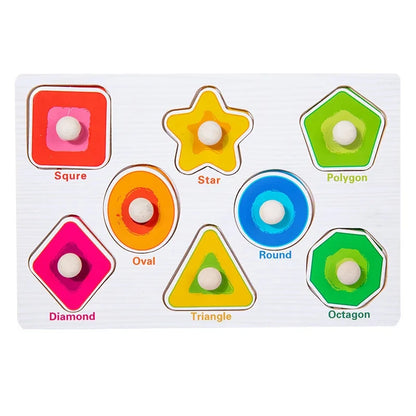 Wooden Montessori Puzzle for Toddlers – Educational Shape Matching Toy