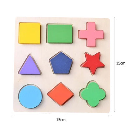 Wooden Montessori Puzzle for Toddlers – Educational Shape Matching Toy