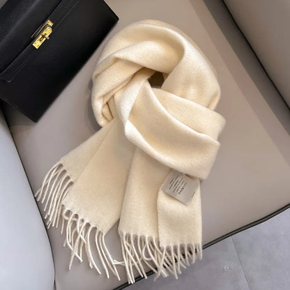 Wool Winter Scarf – 100% Wool Warm Solid Color Wrap