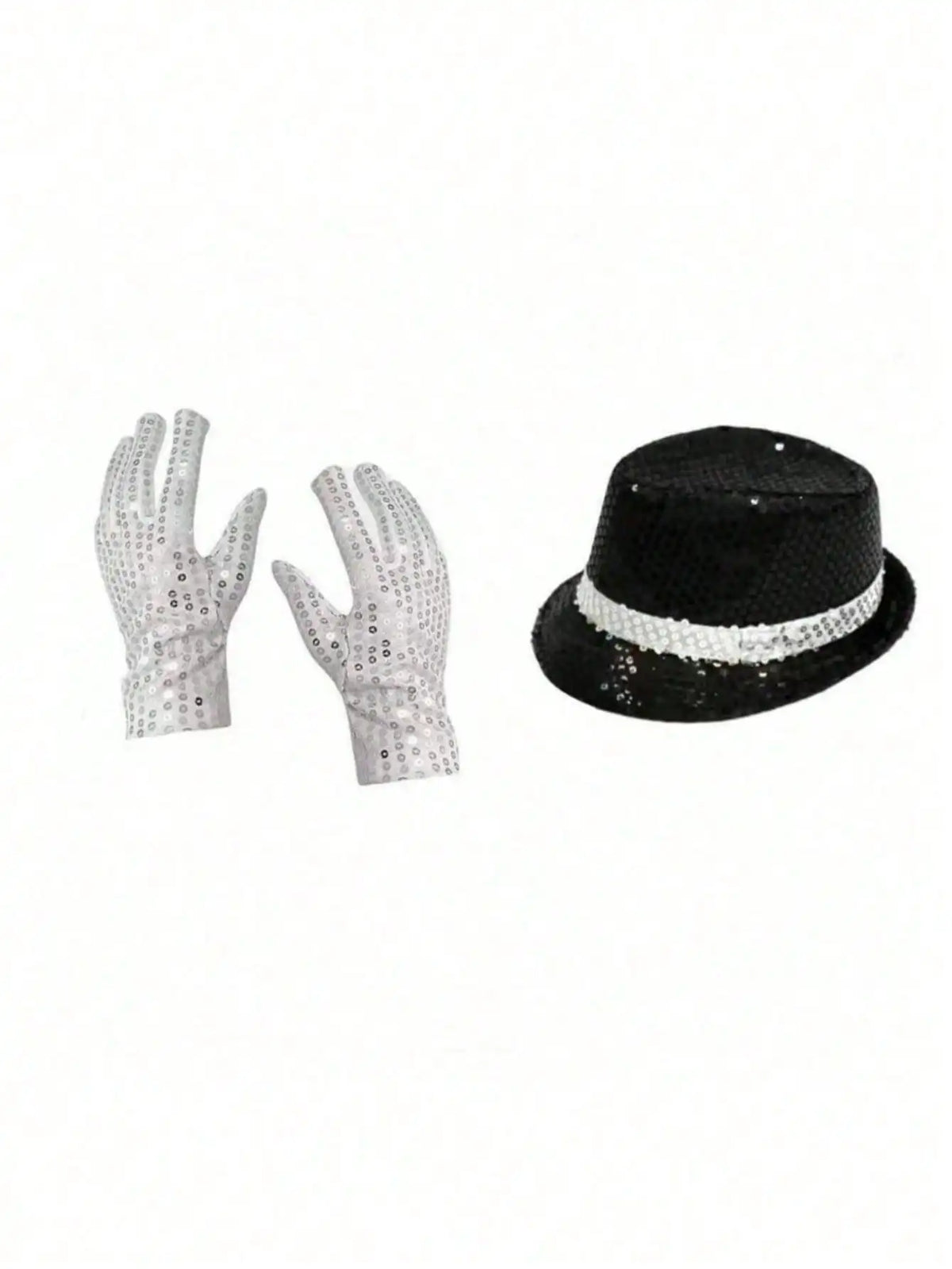 Sequin Fedora Costume Set – Hat, Rhinestone Gloves & Sunglasses