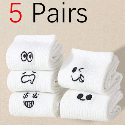 Men's Casual Socks White Soft Breathable Everyday Socks
