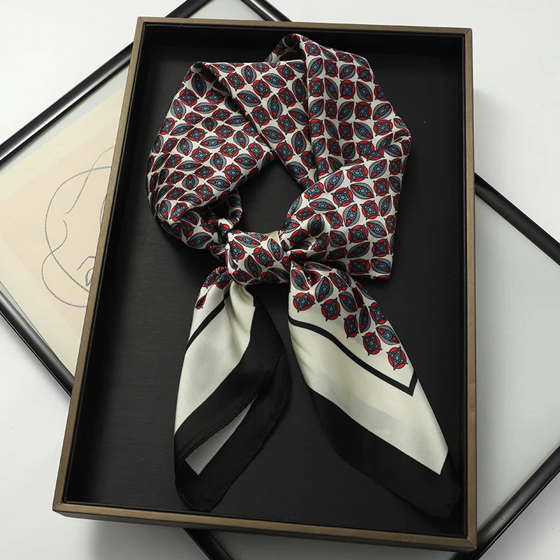 Women's Square Scarf 70x70cm Satin Print Wrap