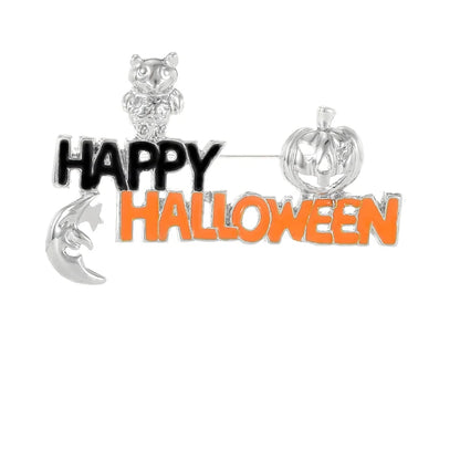 Ghost Brooch Halloween Rhinestone Lapel Pin for Men and Women