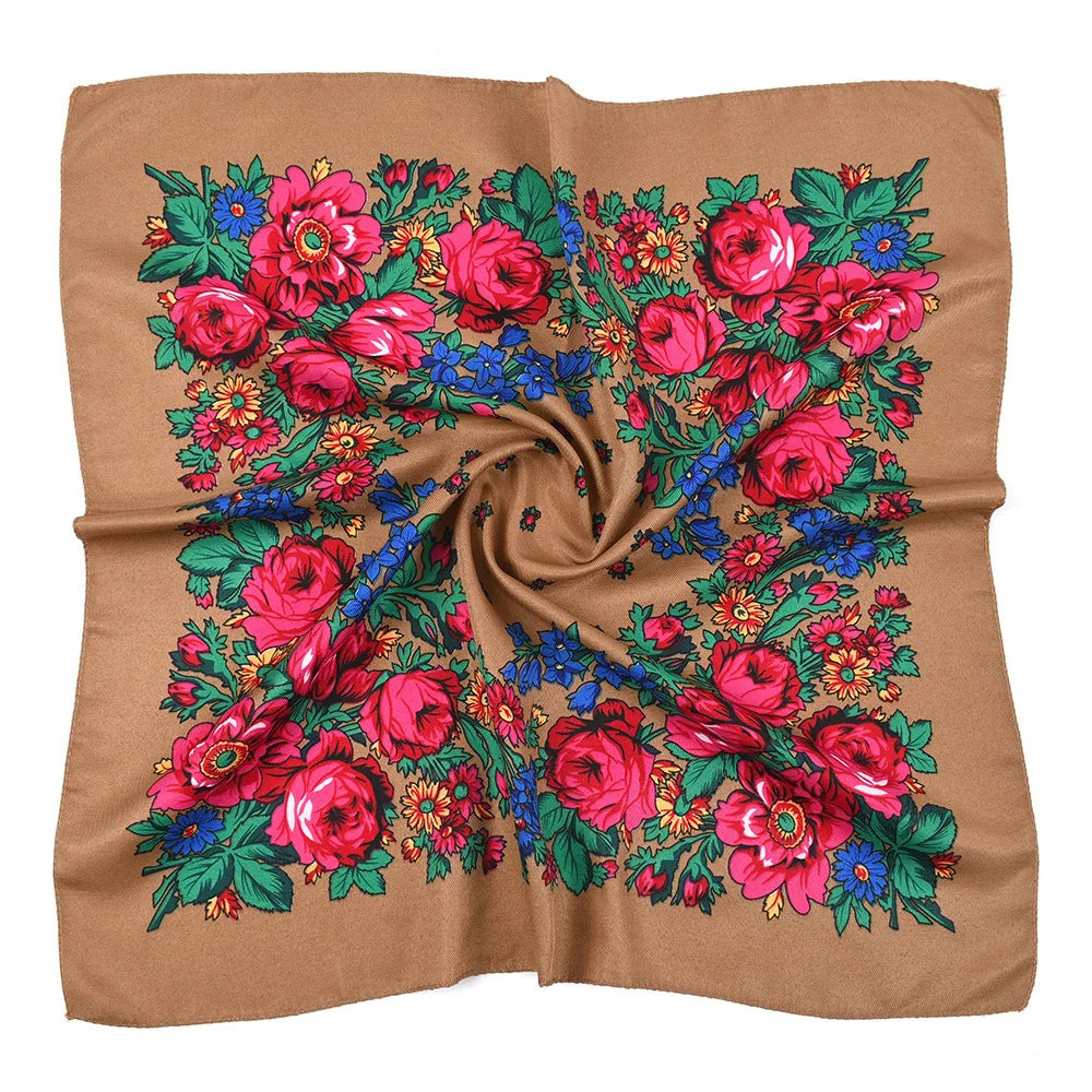 Women's Square Scarf, 70×70cm Printed Head Scarf and Bandana