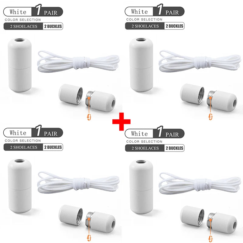 No Tie Shoelaces Elastic Quick Lock Laces for Kids & Adults