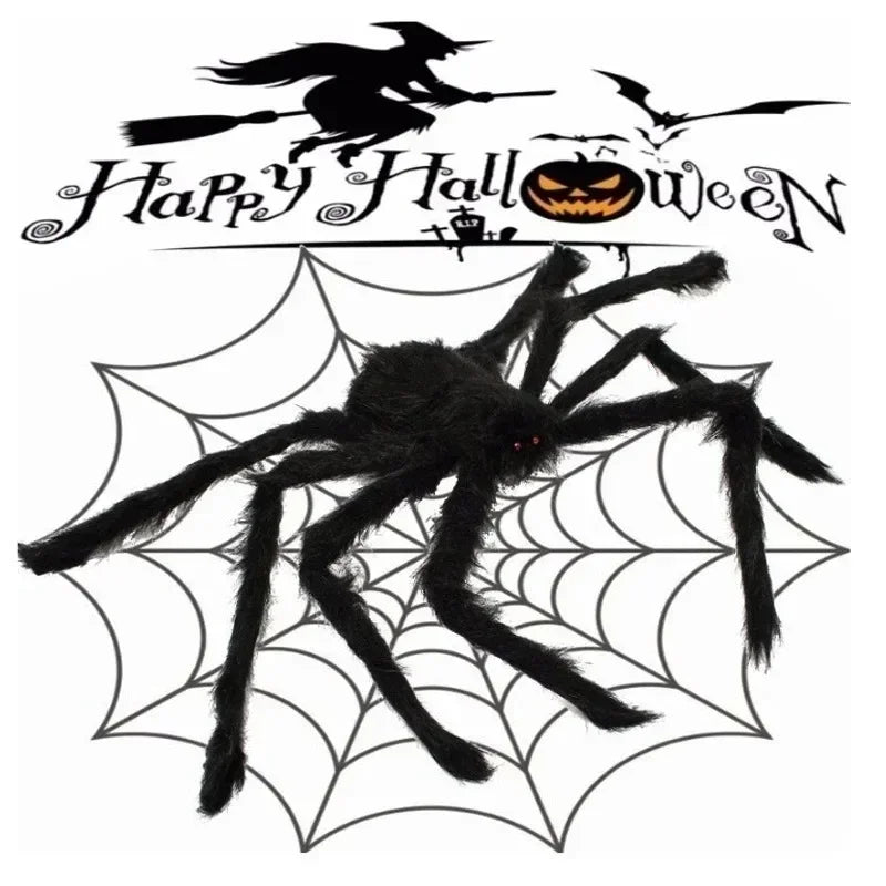 Halloween Spider Decoration, Giant Plush Spider Web Prop