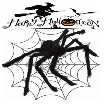 Halloween Spider Decoration, Giant Plush Spider Web Prop