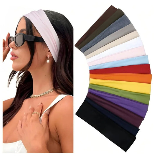 Sports Headbands for Women, 7-Pack Stretchy Sweatbands for Fitness
