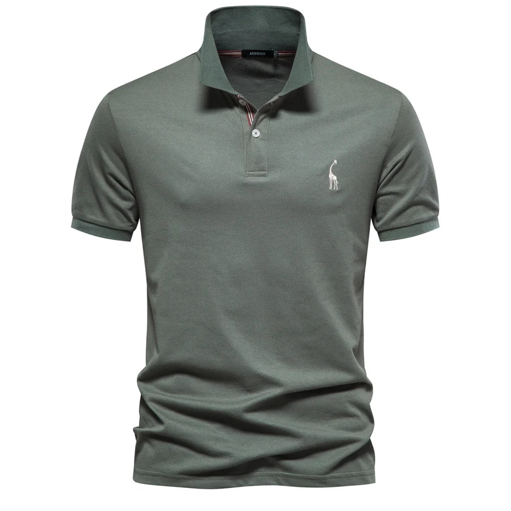Men's Polo Shirts Cotton Short Sleeve Casual Polo Shirt