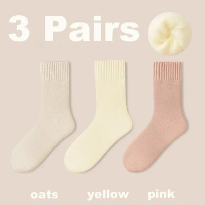 Women's Winter Socks Thick Warm Casual Crew Socks 3-Pack