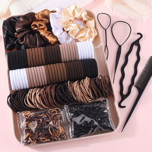 Hair Ties for Women 1109pcs Scrunchies & Hair Bands Set