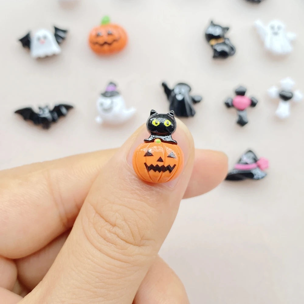 Halloween Nail Art Charms, 20Pcs 3D Resin Nail Decorations