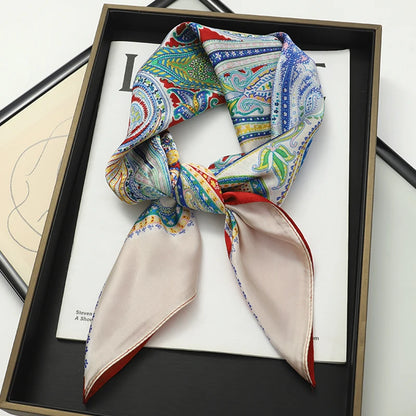 Women's Square Scarf 70x70cm Satin Print Wrap