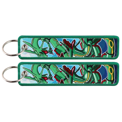 Embroidered Keychain Double-Sided Key Fob for Car & Motorcycle