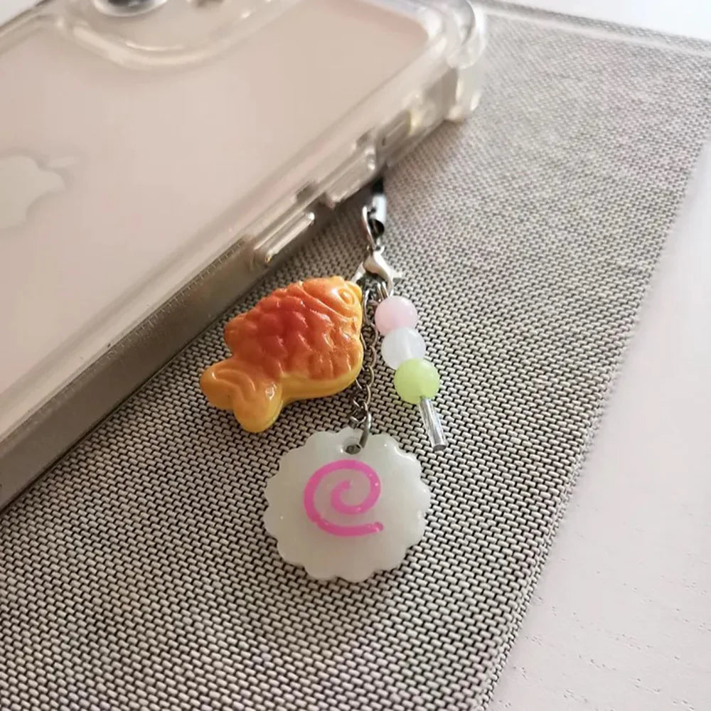 Cute Phone Charm Acrylic Food Keychain Bag Accessory