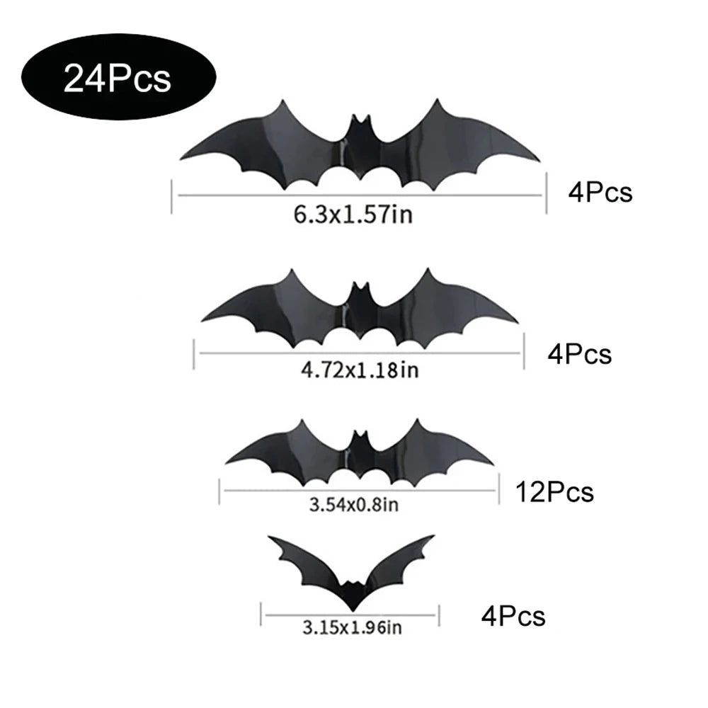 Halloween Bat Wall Decorations – 3D Black Bat Wall Stickers