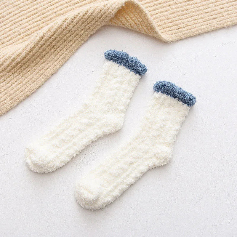 Women's Winter Socks Coral Velvet Warm Fuzzy Floor Socks 2-Pair