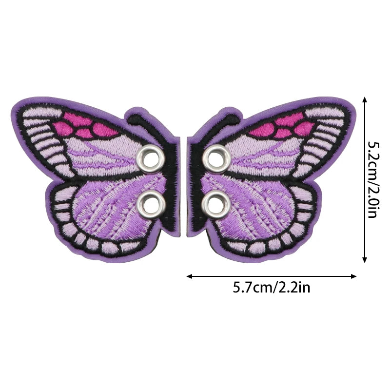 Bat Shoe Charms Embroidered Wings for Sneakers & Halloween