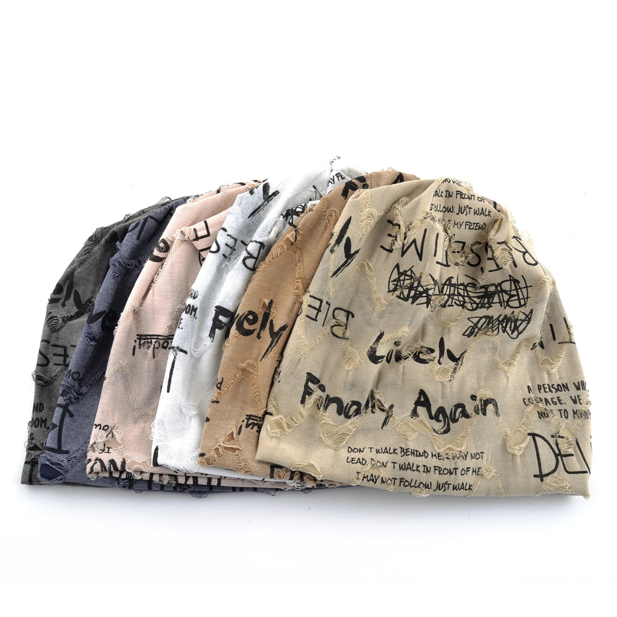 Knit Beanie Unisex Letter Print Warm Winter Hat