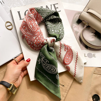 Women’s Silk Square Scarf Printed Headscarf Neckerchief