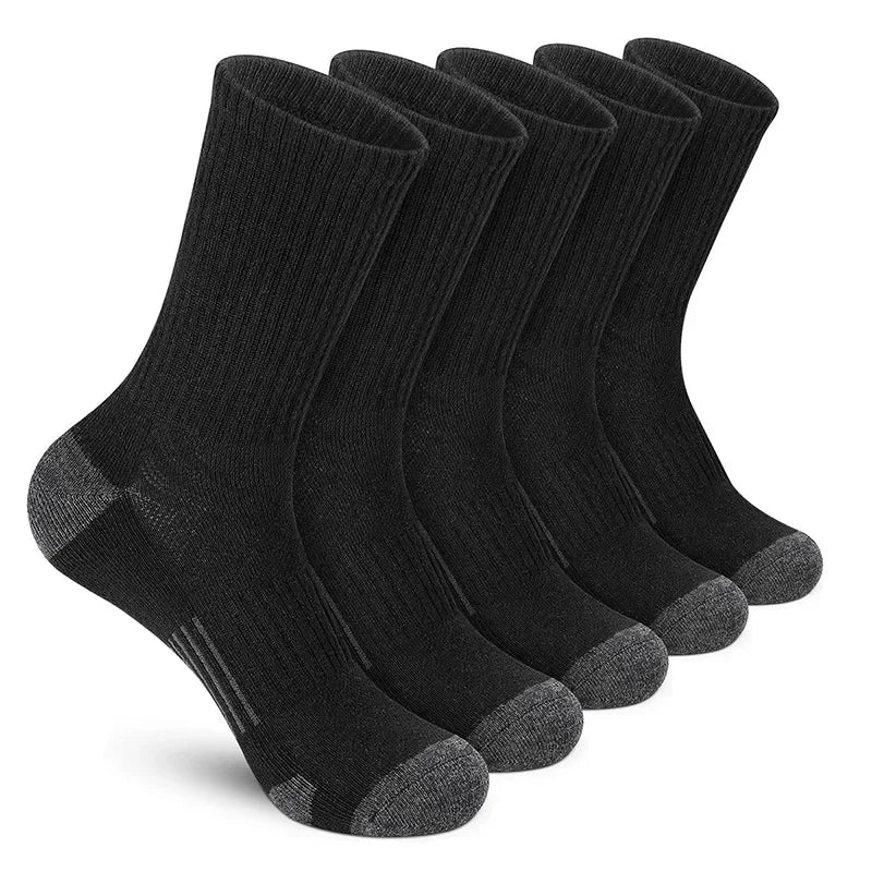 Men's Running Socks, 5 Pairs Breathable Sports Crew Socks