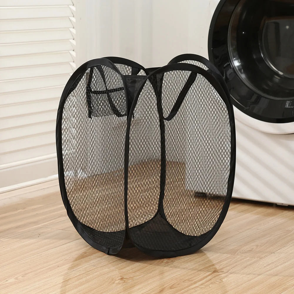 Collapsible Laundry Basket – Portable Mesh Clothes Hamper