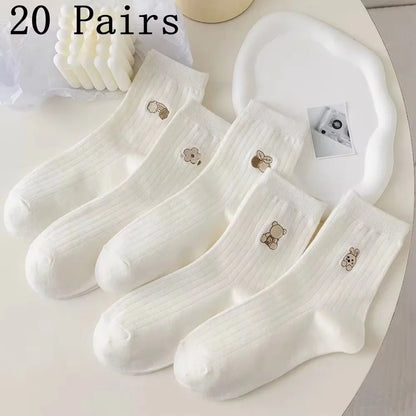 Men's Casual Socks White Soft Breathable Everyday Socks
