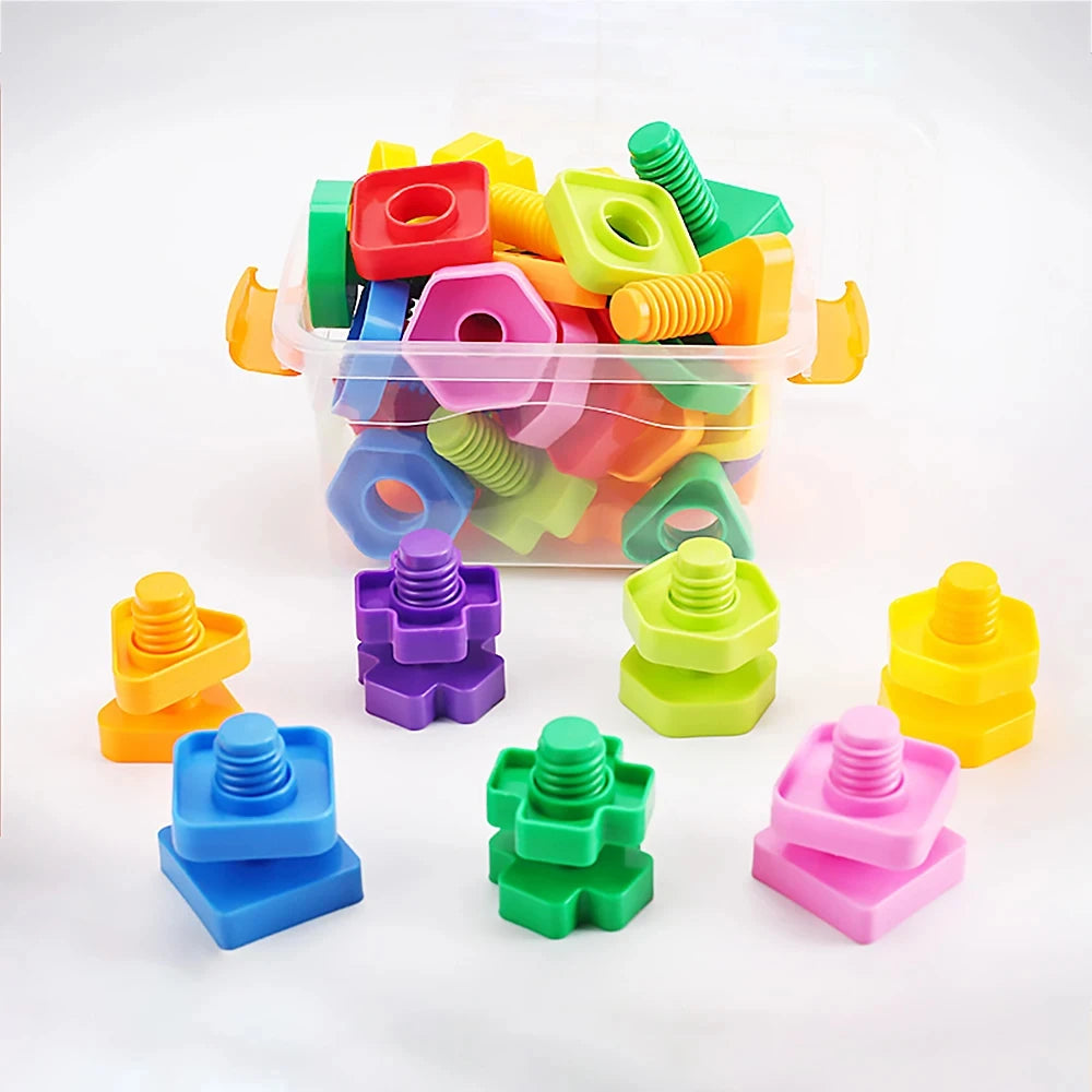 Nuts and Bolts Building Toy – Creative Construction Blocks for Kids