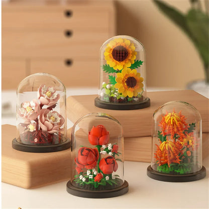 Flower Bouquet Building Blocks DIY Plant Model for Home Decor