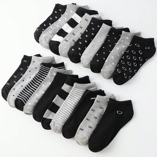 Family Matching Socks, Women Men Low Cut Casual Socks 20 Pairs