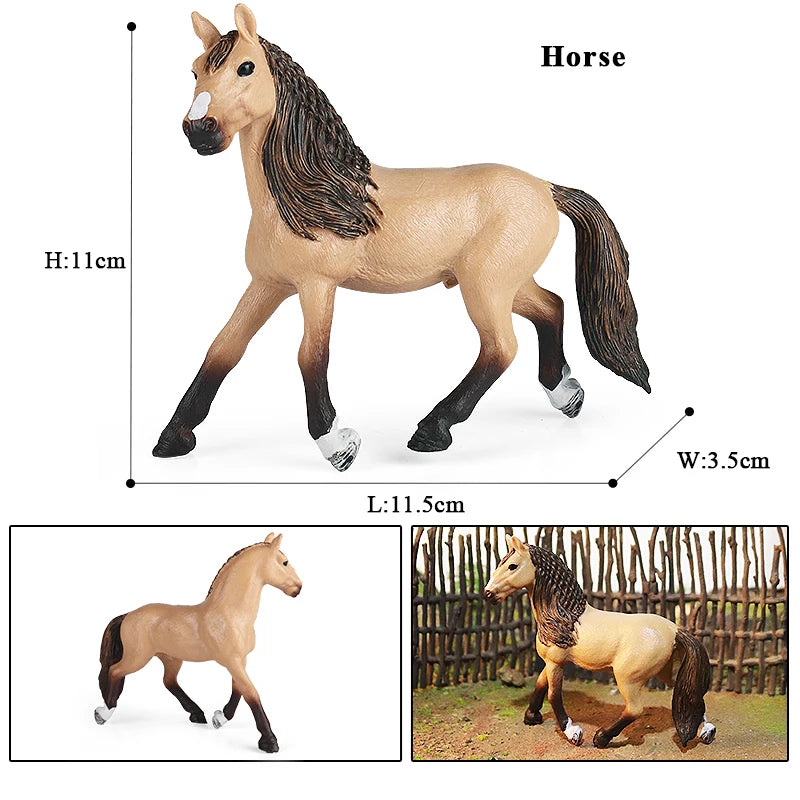 Horse Figurine, Realistic PVC Animal Model Toy for Kids