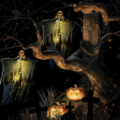 Halloween Skull Decoration Glowing Skeleton Ghost Hanging Prop