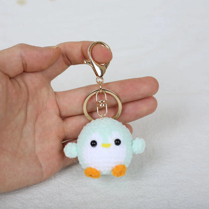 Penguin Keychain Cute Knitted Animal Keyring for Bags and Keys