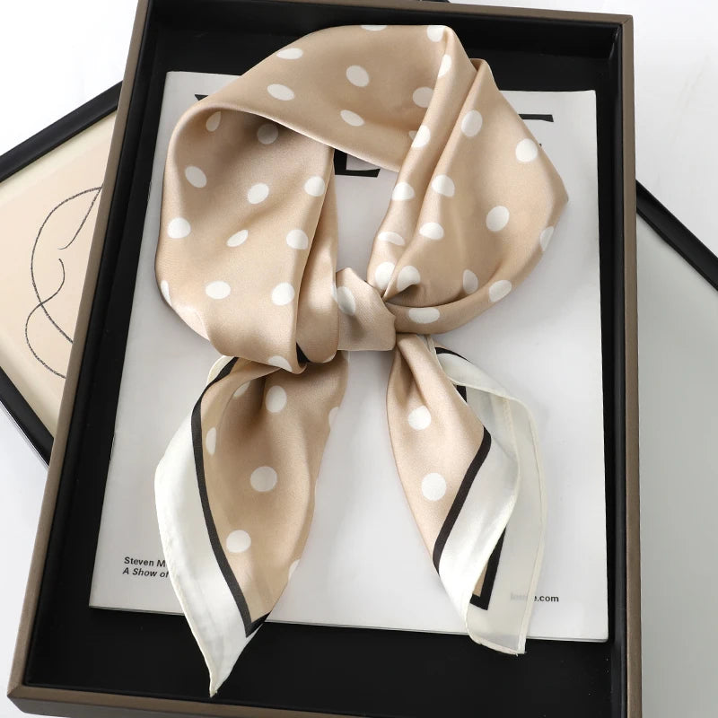 Women’s Square Scarf 70x70cm – Silk Feel Printed Hair Wrap