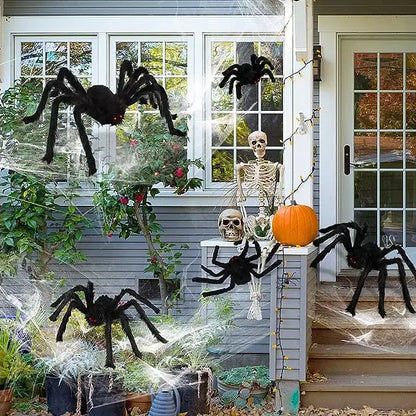 Large Halloween Spider Decoration Plush Black Spider for Haunted Houses