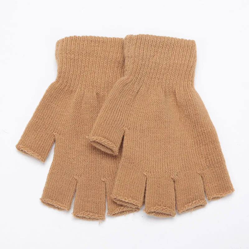 Fingerless Gloves Short Knit Wrist Warm Winter Gloves