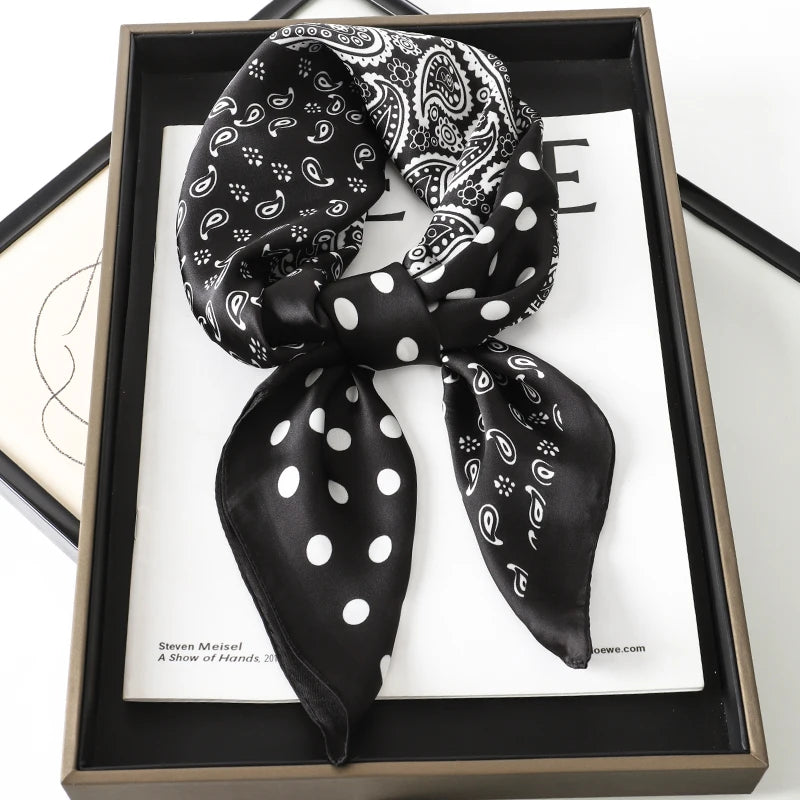 Women's Square Scarf 70x70cm Satin Print Wrap