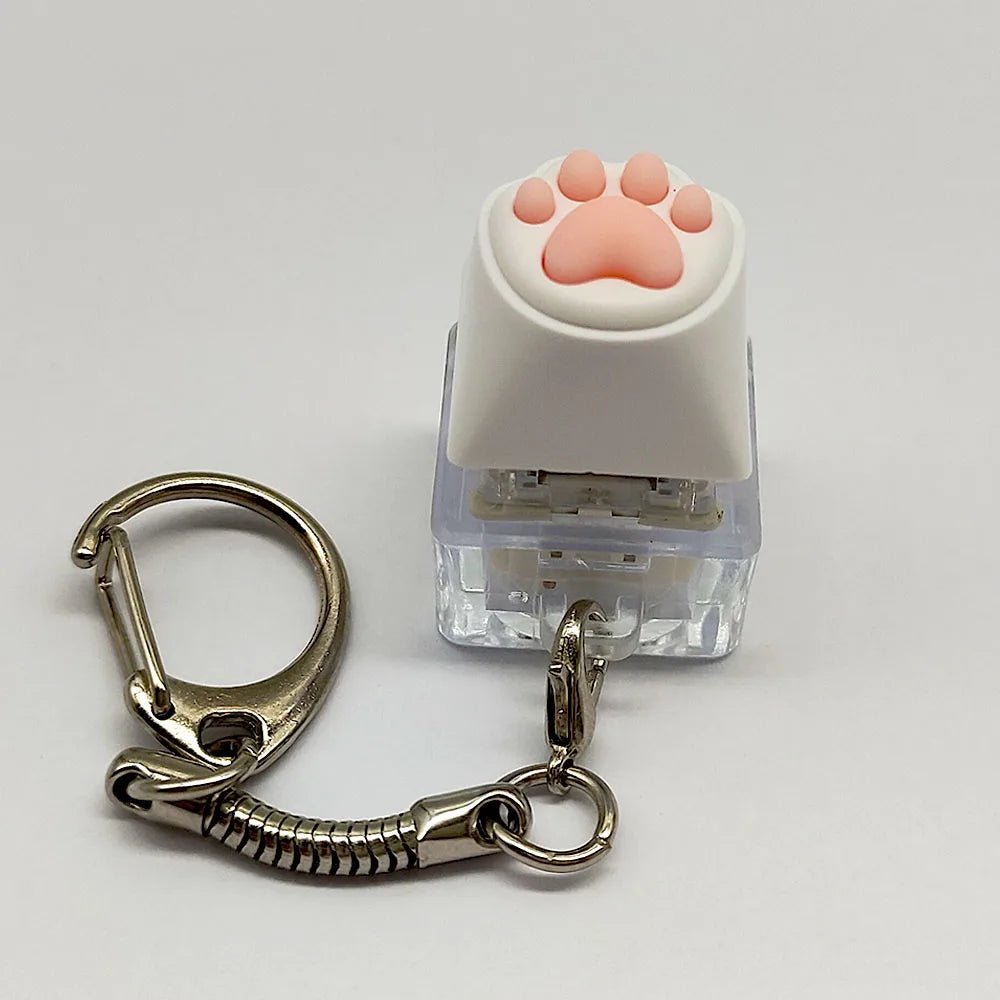 Fidget Keychain Cat Paw Silicone Clicker Toy