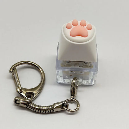 Fidget Keychain Cat Paw Silicone Clicker Toy