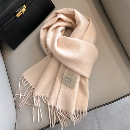 Wool Winter Scarf – 100% Wool Warm Solid Color Wrap