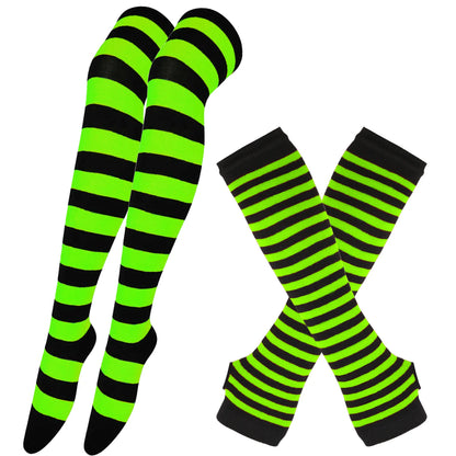 Thigh High Stockings – Women's Striped Over The Knee Socks