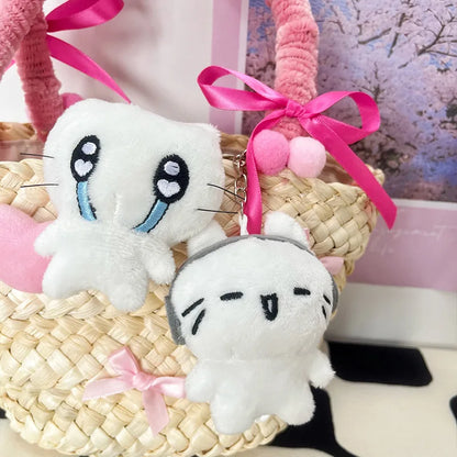 Plush Cat Keychain Cute Cartoon Bag Charm Backpack Pendant
