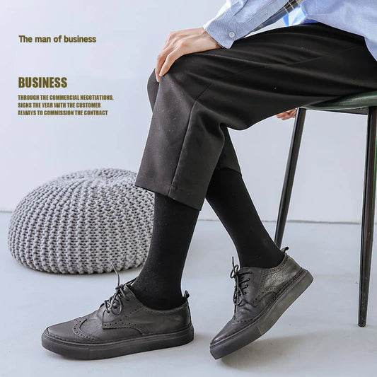 Men's Knee High Socks Cotton Dress Socks Business Formal