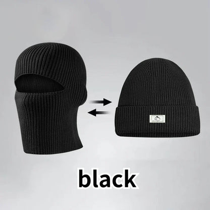 Winter Balaclava Hat 2-in-1 Knitted Face Mask Beanie